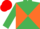 Silk - EMERALD GREEN & ORANGE DIABOLO, red cap
