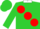 Silk - Lime Green, Red large spots, White Collar