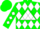 Silk - Green, white triangle, white diamonds on