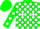 Silk - Green, White Blocks, White spots on Blue