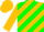 Silk - Gold, green diagonal stripes, gold cap