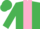 Silk - EMERALD GREEN, pink panel, emerald green cap