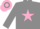 Silk - GREY, pink star, hooped cap