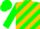 Silk - Green and gold diagonal stripes, green