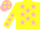 Silk - Fluorescent yellow, bright pink stars,