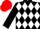 Silk - Black and white diamonds, red cap
