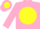 Silk - Pink, Pink 'EB' on Yellow disc, Yellow