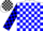 Silk - White, Black and Blue Blocks on Front,