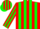 Silk - Red, Green Stripes, Red and Green
