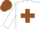 Silk - White, brown cross, white and brown cap