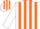 Silk - White, orange stripes and cap