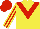 Silk - Yellow, red chevron, red and yellow striped sleeves, red cap