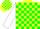 Silk - Yellow, Green Blocks on White Sleeves,