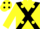 Silk - Yellow, Black cross belts, Yellow spots