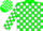 Silk - Green, White Blocks, Blue 'V', White