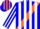 Silk - Blue, orange sash, white stripes on