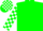 Silk - Green, White 'D/D', Green Blocks on