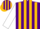 Silk - Purple, gold stripes, white sleeves,