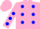 Silk - Pink, pink stars on blue spots, blue bars