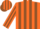 Silk - Orange, brown 'J', brown stripes on