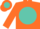 Silk - Orange, turquoise disc, turquoise