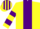 Silk - Yellow, Purple stripe, hooped sleeves, striped cap