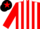 Silk - Red and white stripes, black cap, red star
