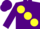 Silk - PURPLE, large yellow spots, purple cap