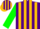 Silk - Purple, Gold Stripes on Green Sleeves,