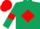 Silk - Dark Green, Red diamond, armlets and cap