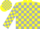 Silk - Yellow, Silver 'A', Silver Blocks on