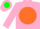 Silk - Pink, Pink 'HM' in Green & Orange disc,