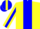 Silk - Yellow, Blue 'P' on Back, Blue Stripe on