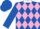 Silk - Royal blue, pink diamonds, white collar