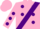 Silk - PINK, purple sash, purple spots on