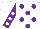 Silk - White, Purple spots, Purple sleeves, White spots