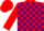 Silk - Red, Purple Blocks, Red Cap