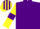 Silk - Purple, Yellow sleeves, Purple armlets, Purple and Yellow striped cap