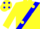 Silk - YELLOW, blue sash, yellow spots on blue