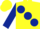 Silk - Yellow, large Dark Blue spots and sleeves