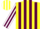 Silk - Yellow, white and maroon stripes, white