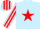 Silk - Light Blue, Red star, striped sleeves and cap