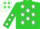 Silk - Lime green, white stars on back and