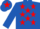 Silk - Royal Blue, Red stars, Red and Royal Blue chevrons on sleeves, Royal Blue cap, Red star