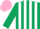 Silk - Dark Green and White stripes, Pink cap