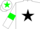 Silk - White, Green and Black emblem star, White sleeves, Green armlets, White cap, Green and Black emblem star