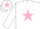 Silk - WHITE, pink star, pink star on cap