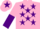 Silk - Pink, Purple stars, halved sleeves and star on cap