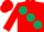 Silk - Red, large Dark Green spots