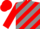 Silk - Red and grey diagonal stripes,  three